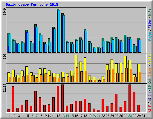 Daily usage for June 2015