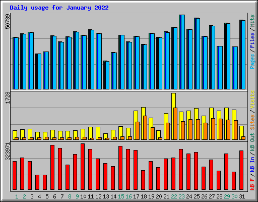 Daily usage for January 2022