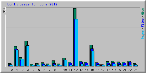 Hourly usage for June 2012