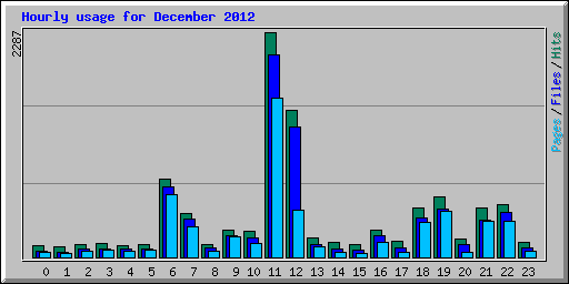 Hourly usage for December 2012