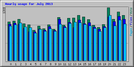 Hourly usage for July 2013