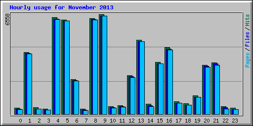 Hourly usage for November 2013