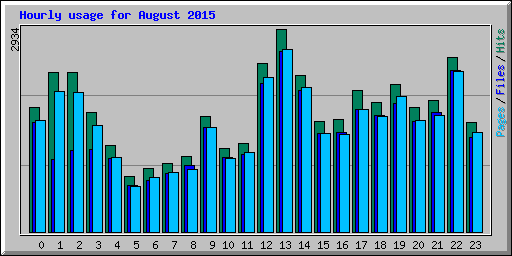 Hourly usage for August 2015