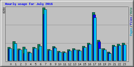 Hourly usage for July 2016