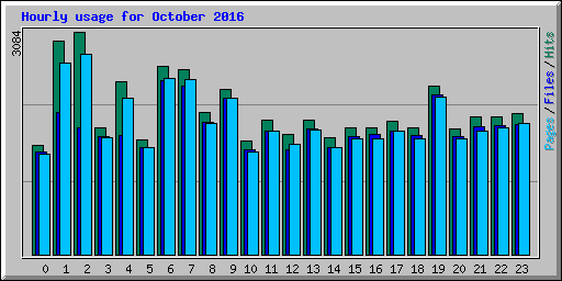 Hourly usage for October 2016