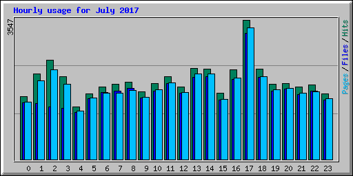 Hourly usage for July 2017