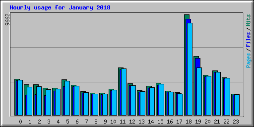 Hourly usage for January 2018