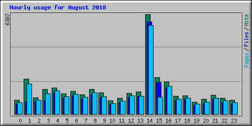 Hourly usage for August 2018