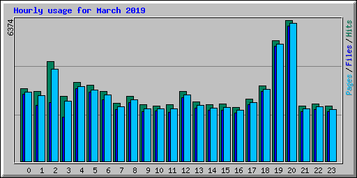 Hourly usage for March 2019