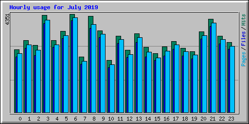 Hourly usage for July 2019