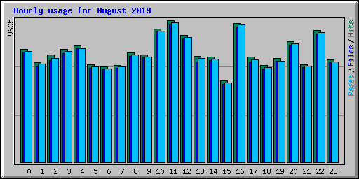 Hourly usage for August 2019