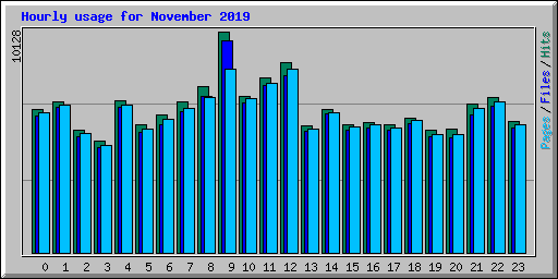 Hourly usage for November 2019