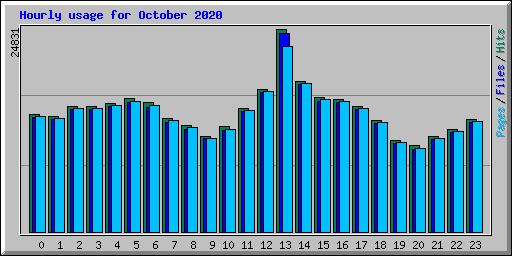 Hourly usage for October 2020