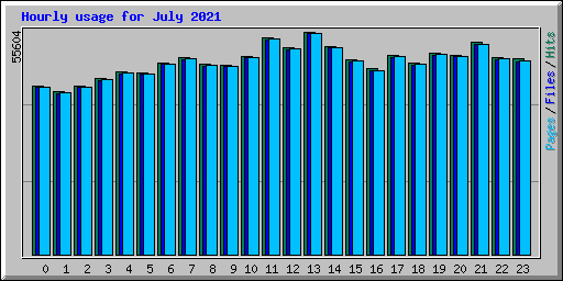 Hourly usage for July 2021