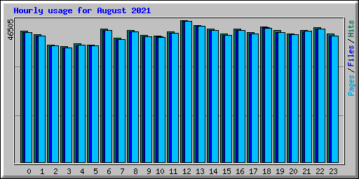Hourly usage for August 2021