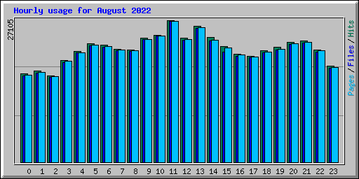 Hourly usage for August 2022